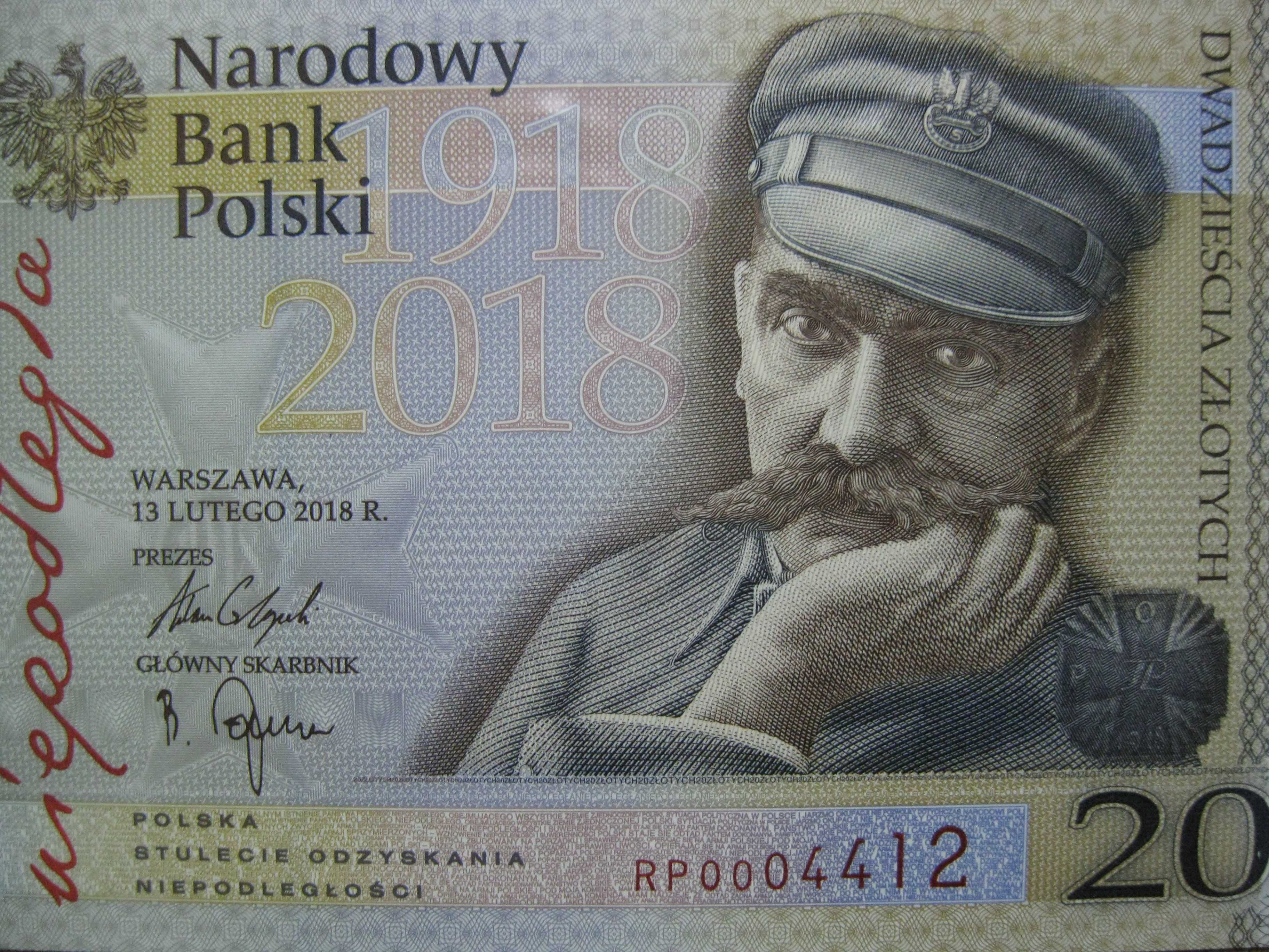 Banknot 20 złotych 2018 rok NIEPODLEGŁOŚĆ grading PMG 67 EPQ