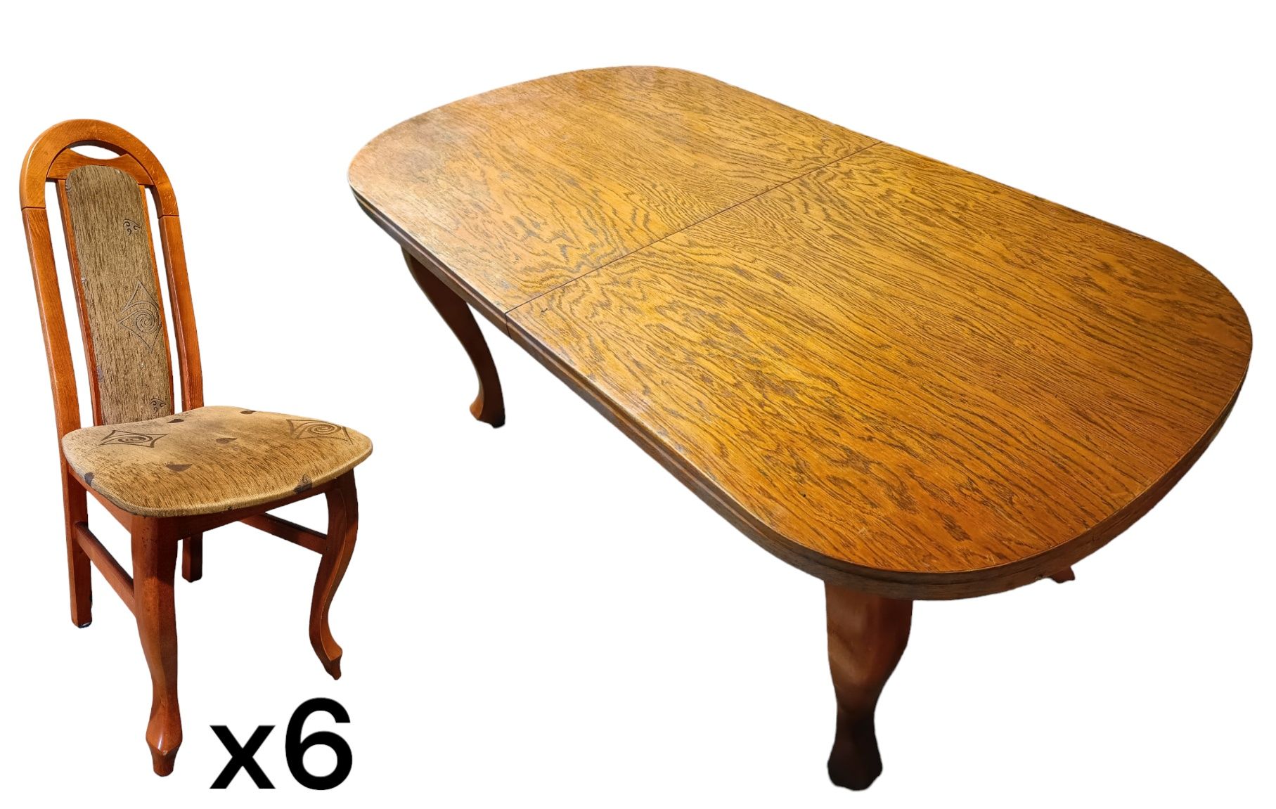 Stół z 6 krzesłami (zestaw)