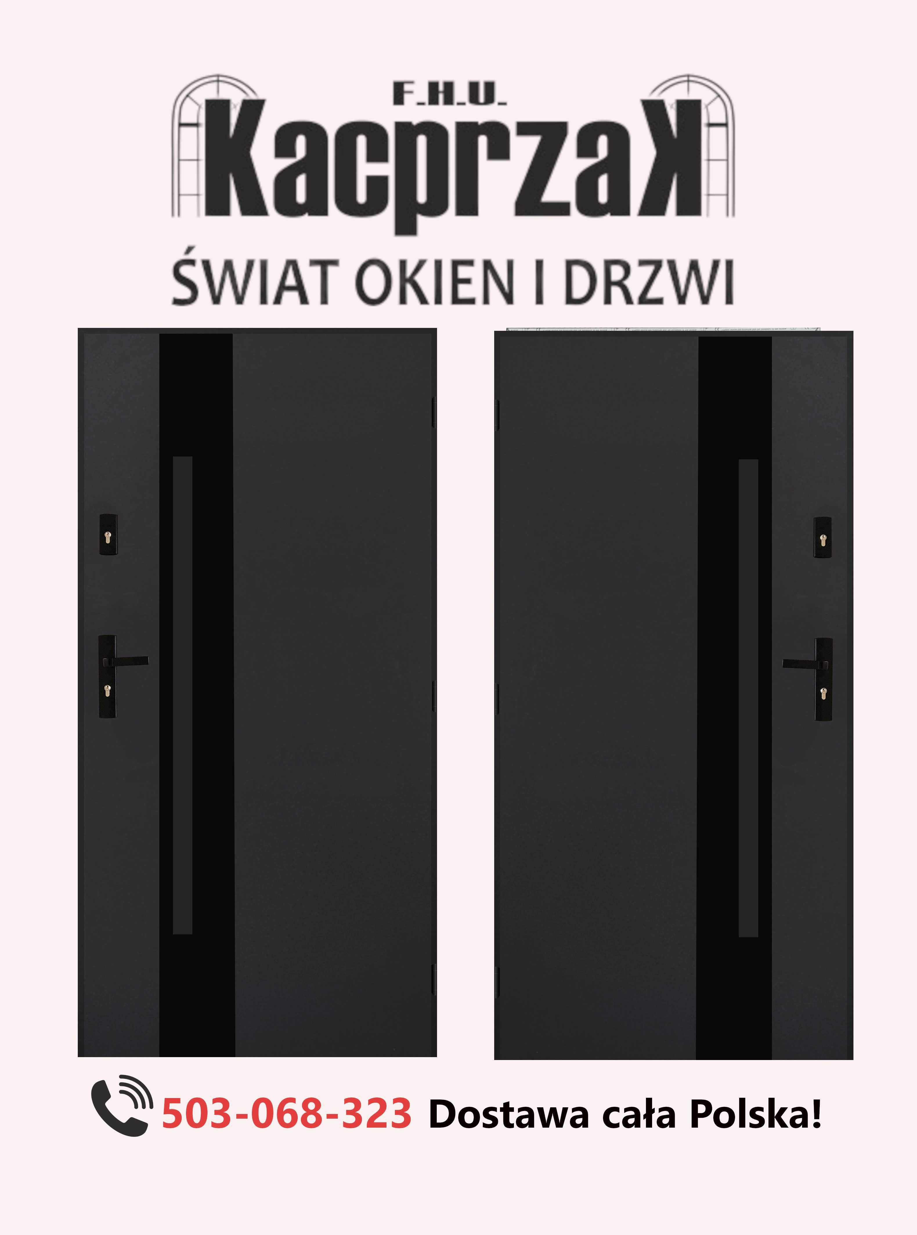 Drzwi KACPRZAK 90x200 Drzwi Zewnętrzne MARS 01 Antracyt