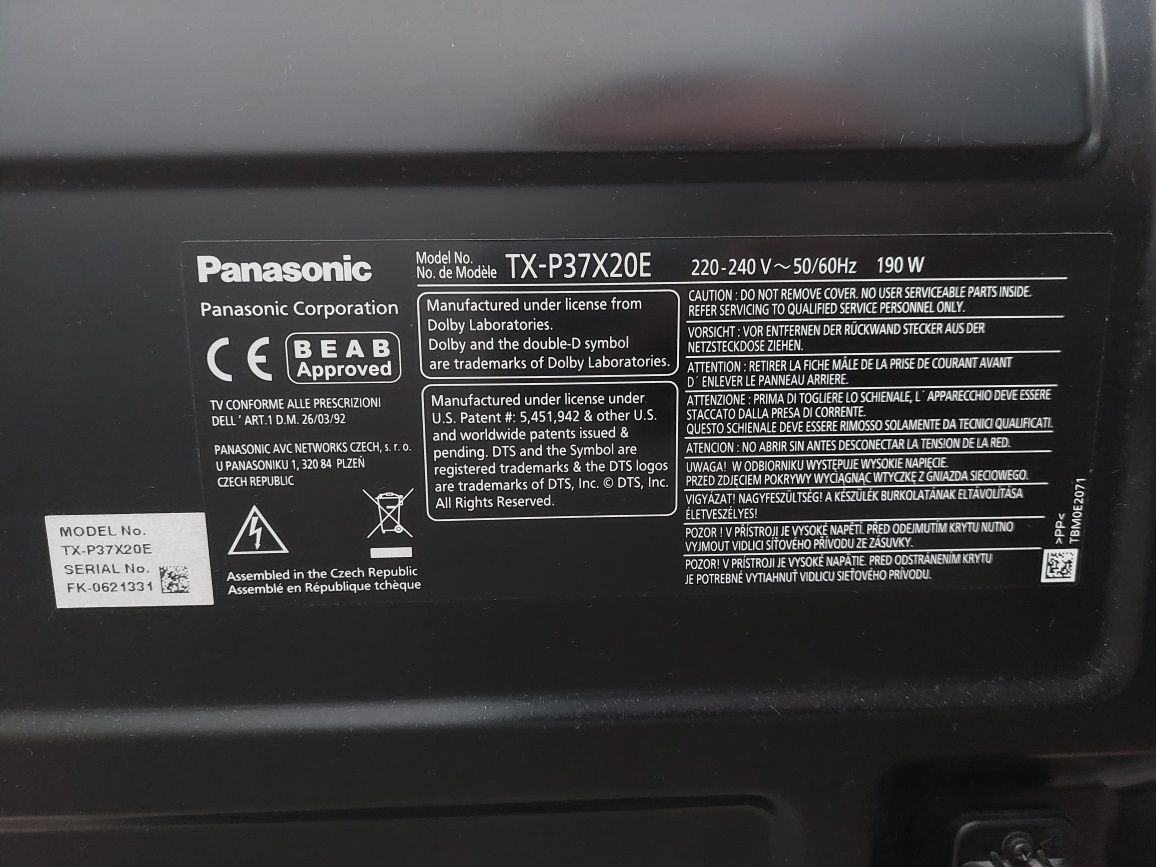 Telewizor Panasonic Viera TX-P37X20E