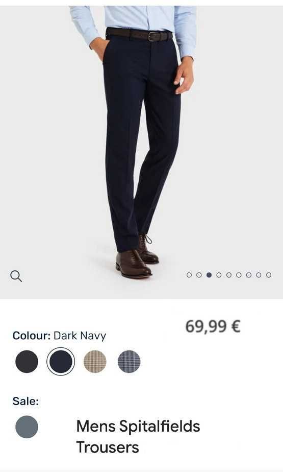 Джинсы брюки Spitalfields trousers United Kingdom w36 dark navy.