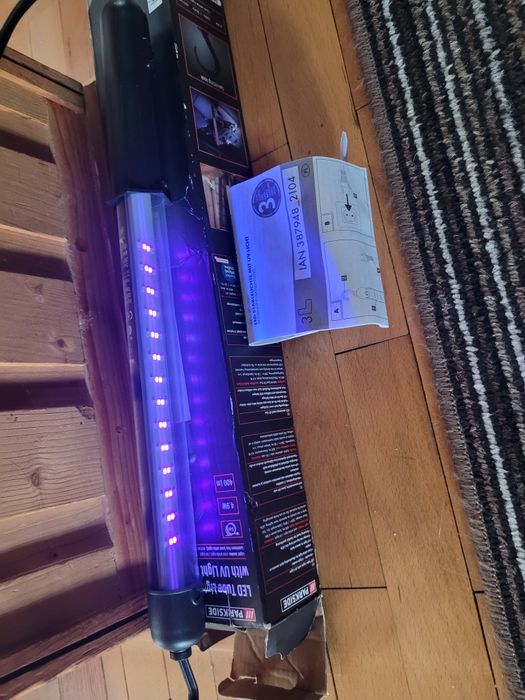 Lampa warsztatowa przenośna LED że światłem UV Parkside NOWA