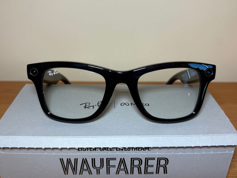 Gen 1 Okulary Ray Ban Meta Wayfarer Shiny Black Transitions Gray S50
