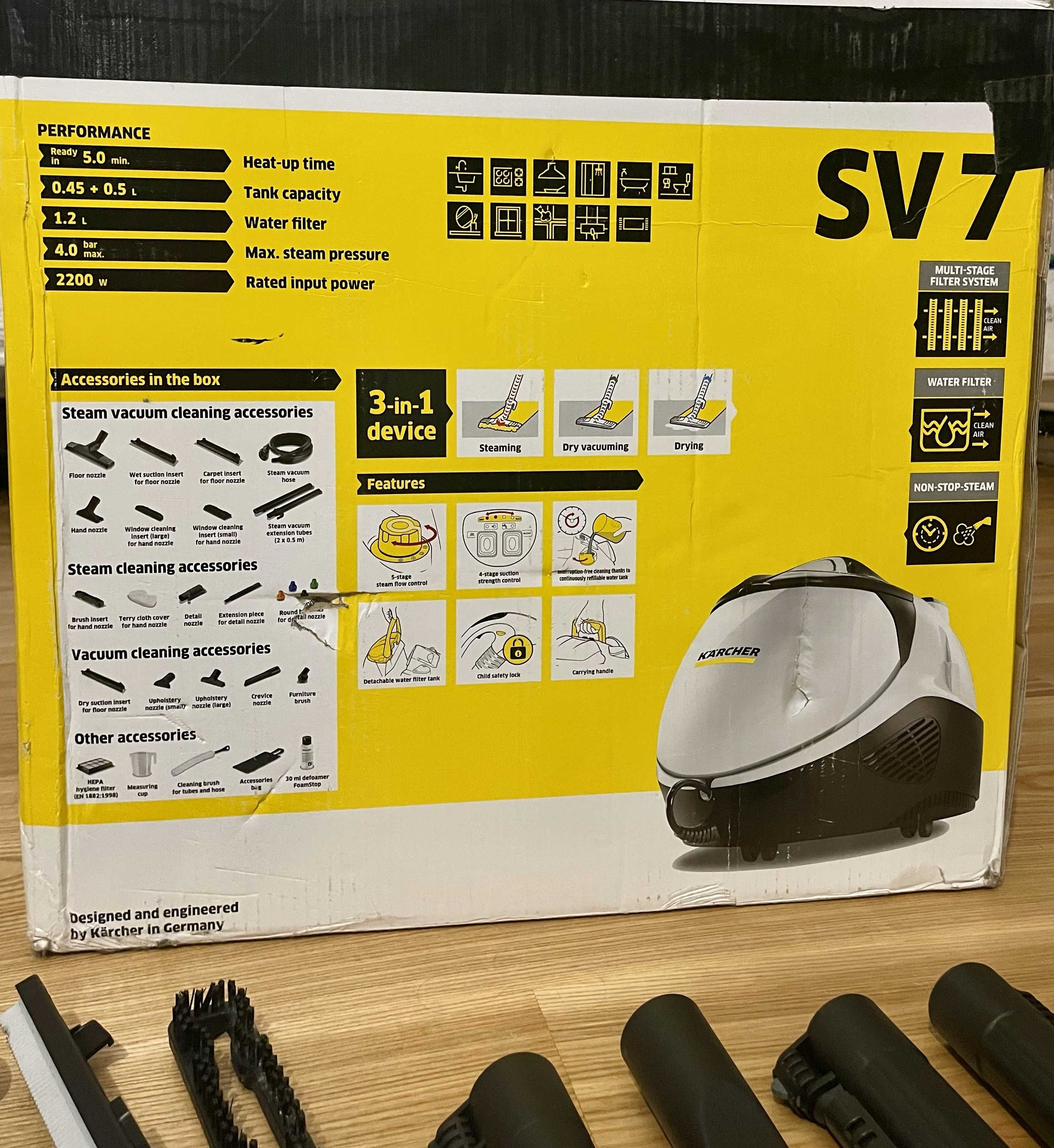 Odkurzacz parowy SV 7 HOME LINE + żelazko parowe KÄRCHER do modelu SV7