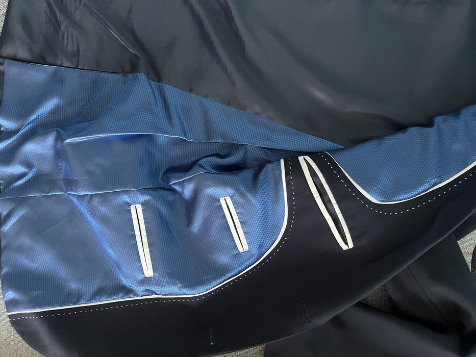 Garnitur granatowy spodnie, marynarka tanio!