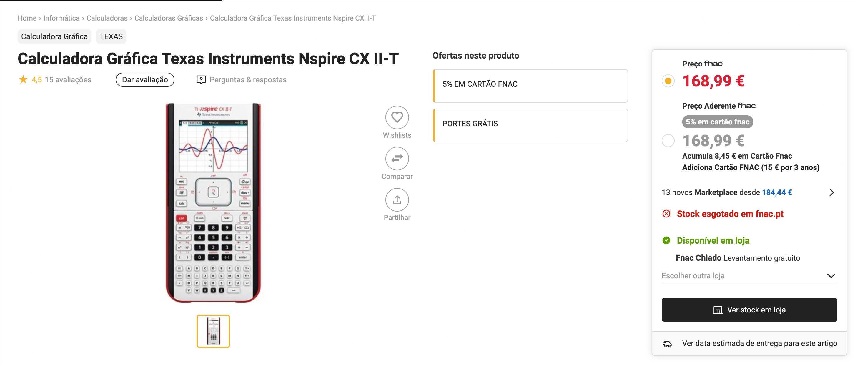 Calculadora Grafica - TI nspire CX II T (Excelente estado)