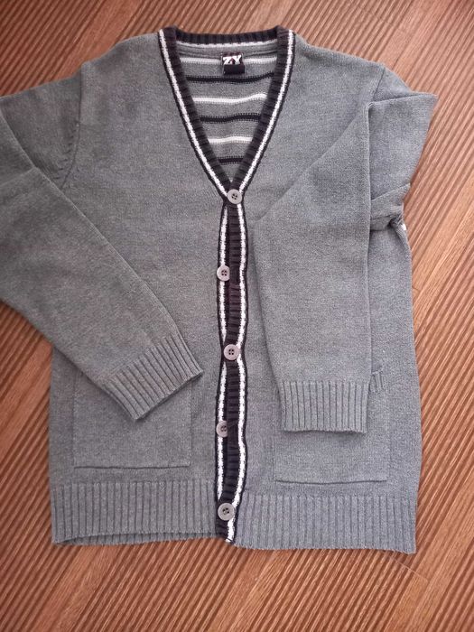 Casaco algodão cor cinza 9-10 anos