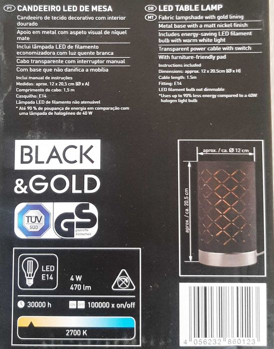 Candeeiro LED de cabeceira