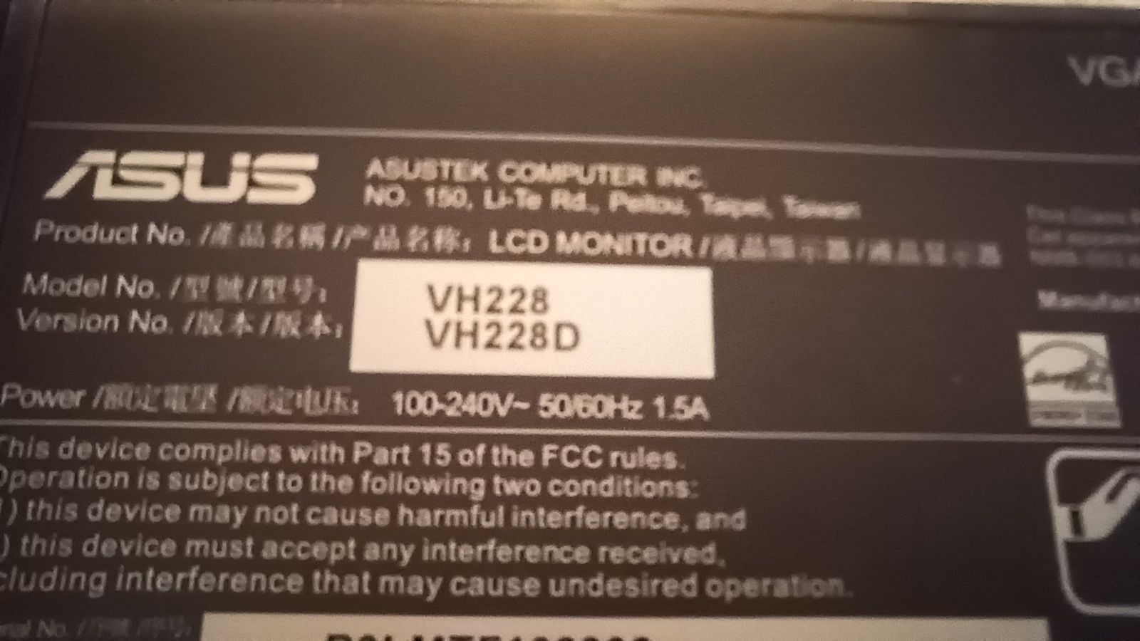 Monitor LED ASUS VH228D
