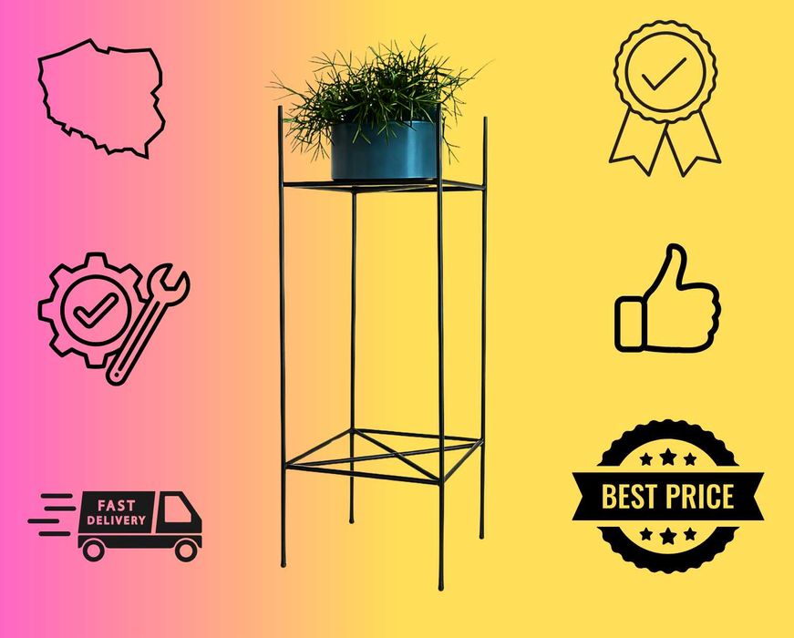 KWIETNIK Stojak Na Kwiaty Stojący Metalowy Loft Nowoczesny