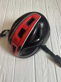 Детский шлем puky размер м (51-56см) германия черный с красным