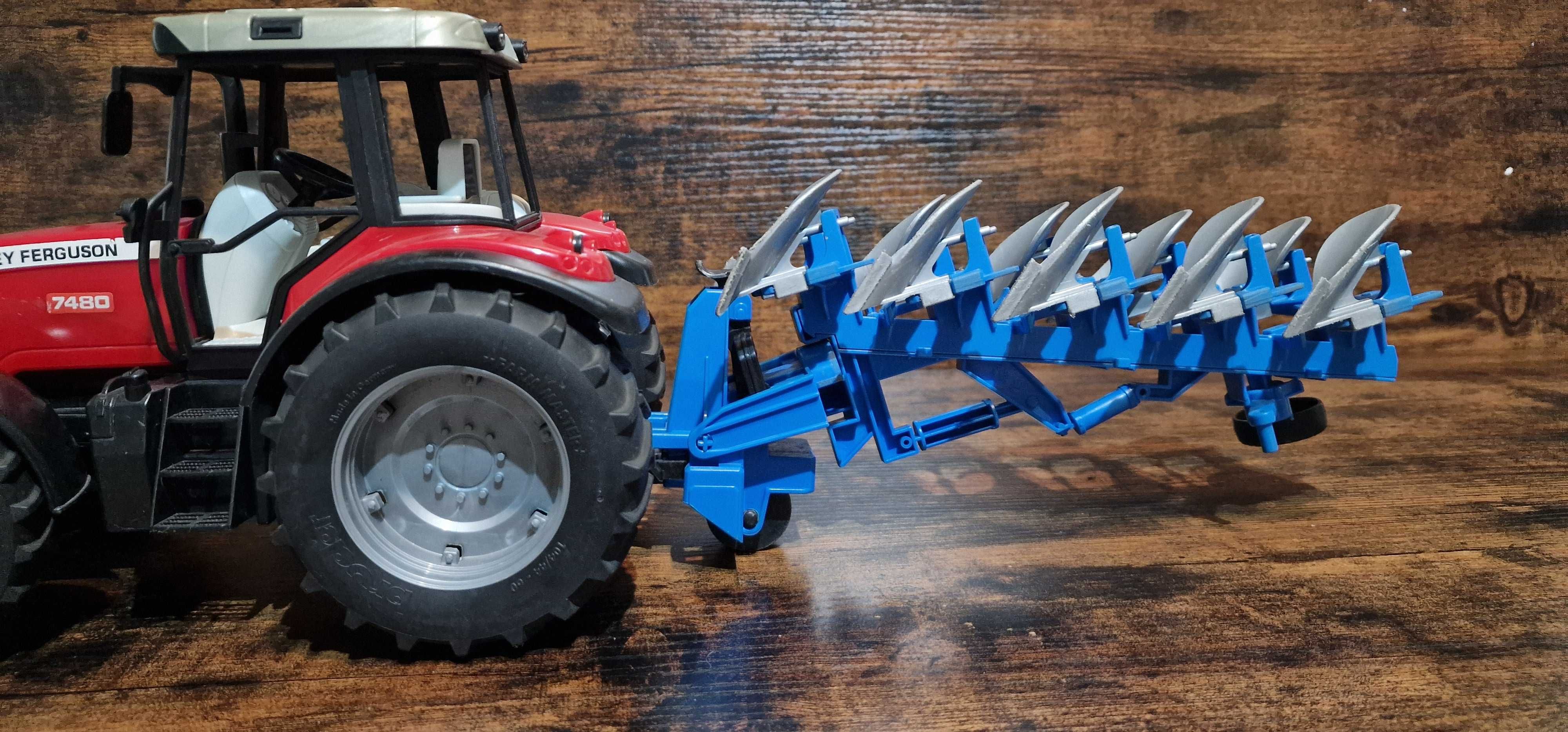 Zabawka MASSEY FERGUSON + pług Lemken