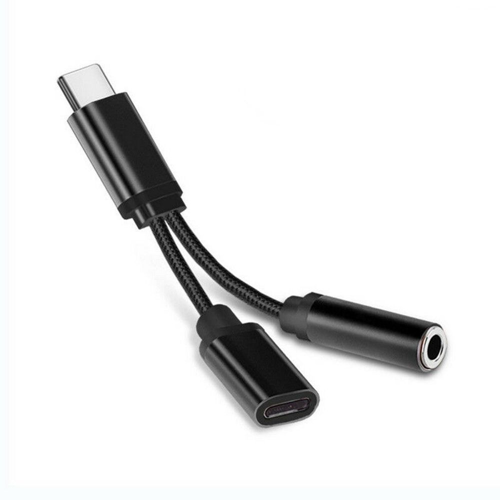 Adapter przejściówka 2w1 kabel usb-c mini jack,