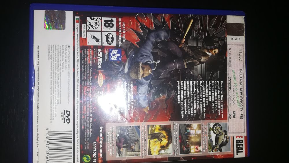 Jogo PS2 (PlayStation 2) - " True Crime NY " (Bom Estado)