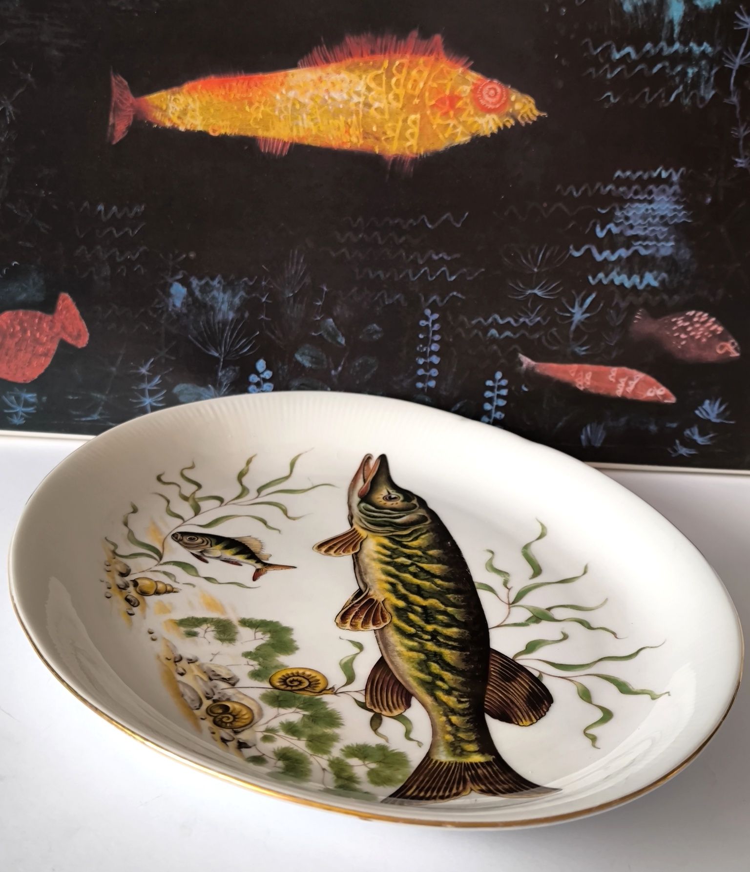 Półmisek ryby piękna stara porcelana