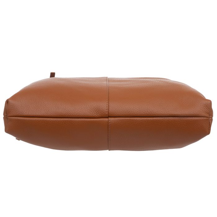 VERA PELLE torebka damska skórzana worek na ramię V665 j.niebieska