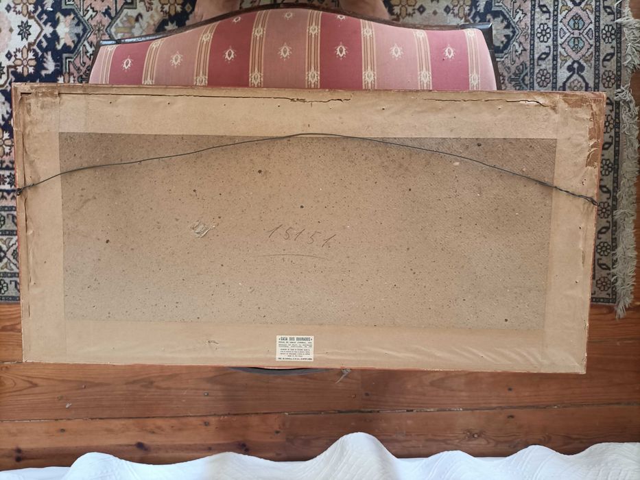 Vintage Quadro com Desenho Litografia Dragao Japonês Assinado