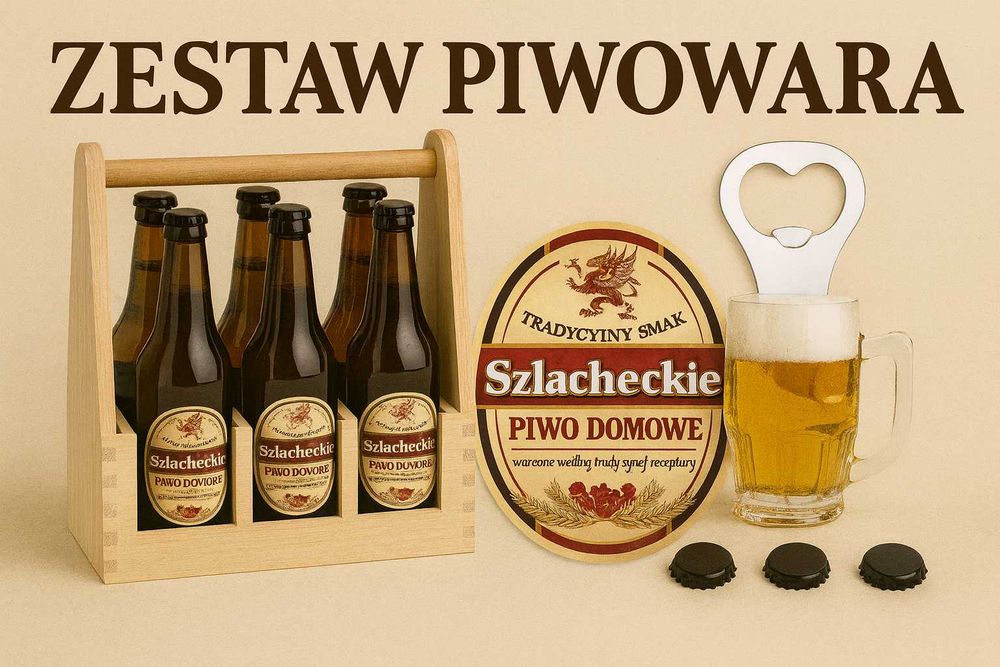 Zestaw piwowara - Koszyk z butelkami na piwo  - zestaw prezentowy