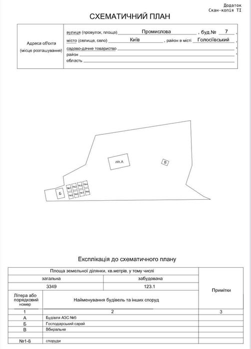 Продаж АЗС Промислова 7 Видубичі Голосіївській район без комісії