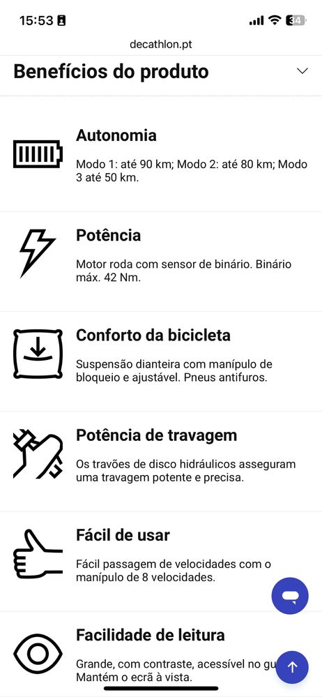 Bicicleta elétrica Riverside 500E C2 L