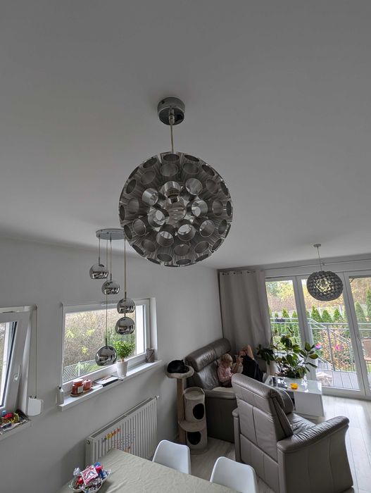 Lampa sufitowa wisząca srebrna Colours