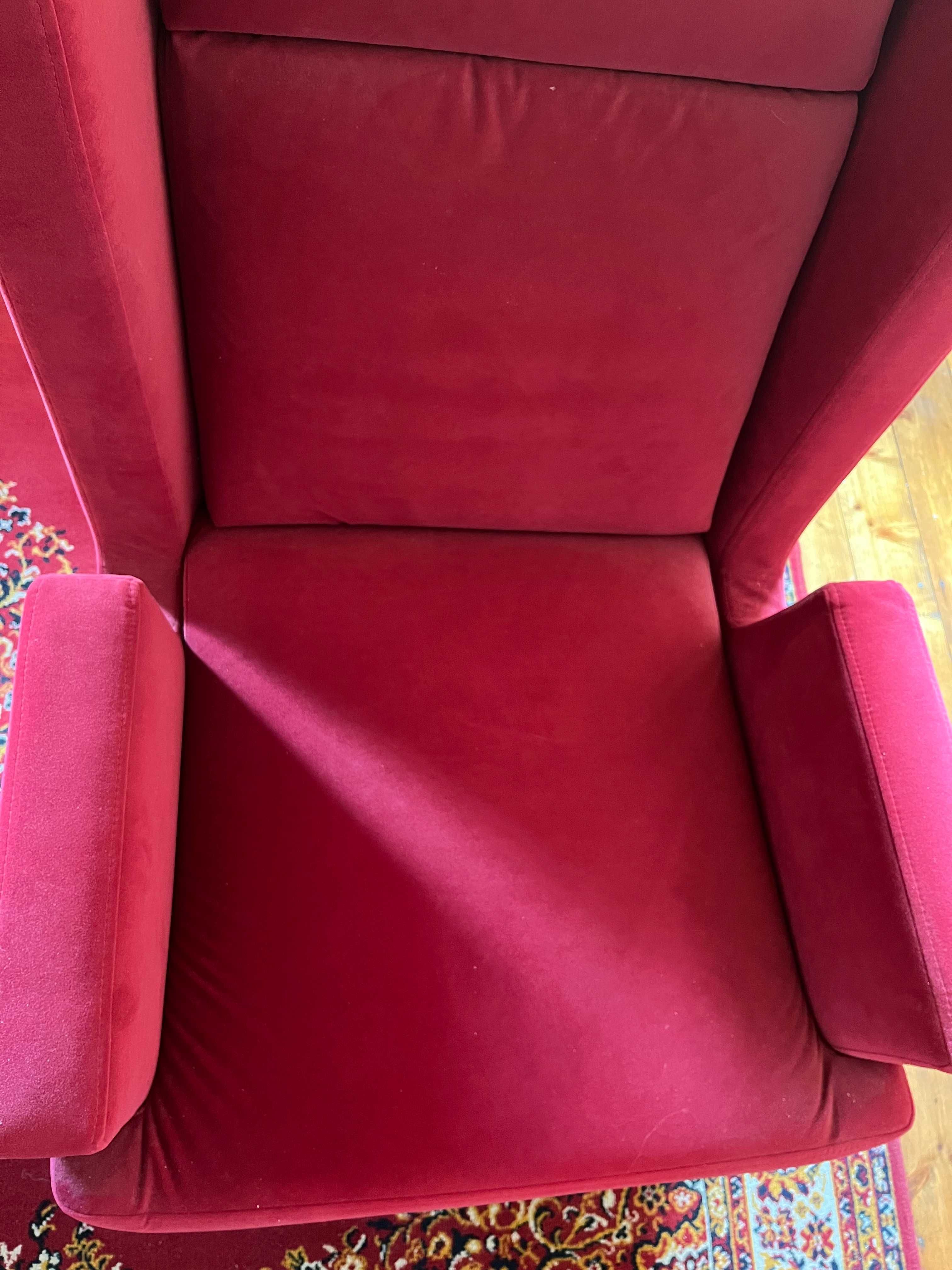 Fotel uszak GORDON - Czerwony - jak nowy - OKAZJA
