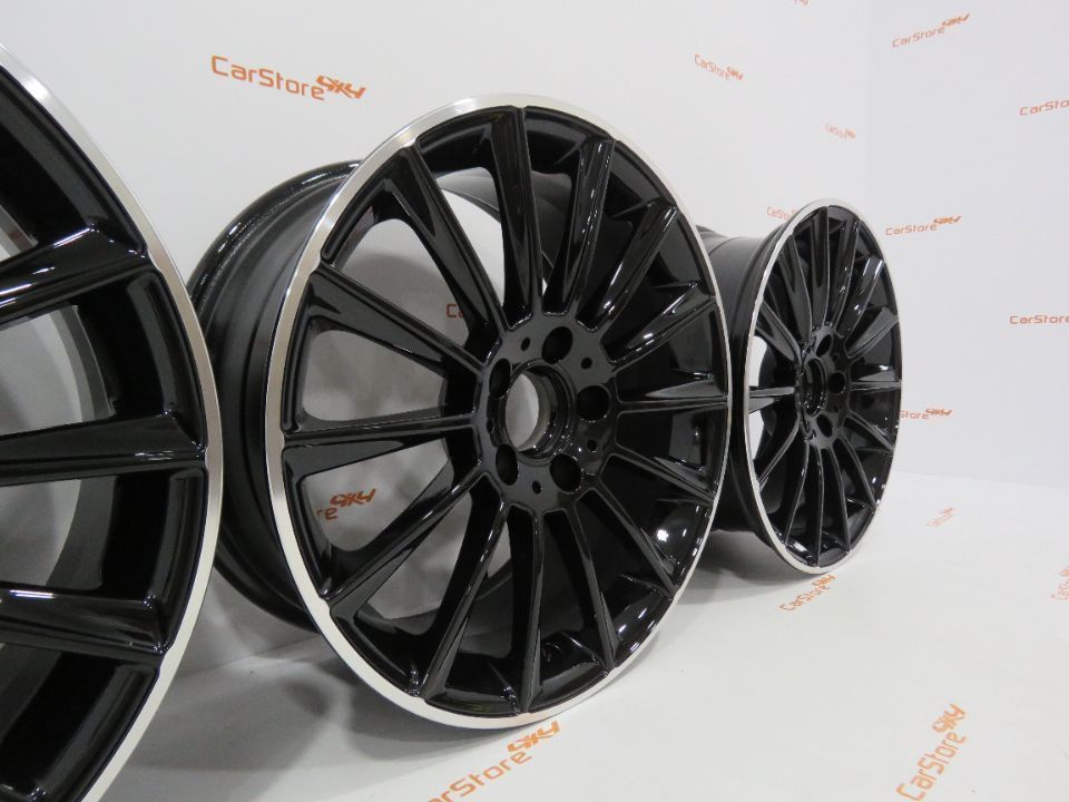 Jantes Look Mercedes Turbine 17 x 7.5 et 35 5x112 Preto + Brilhante