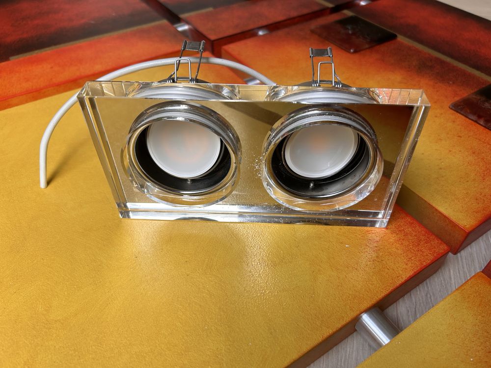 Lampy halogenowe podwójne 3szt z żarówkami (żarówki używane)