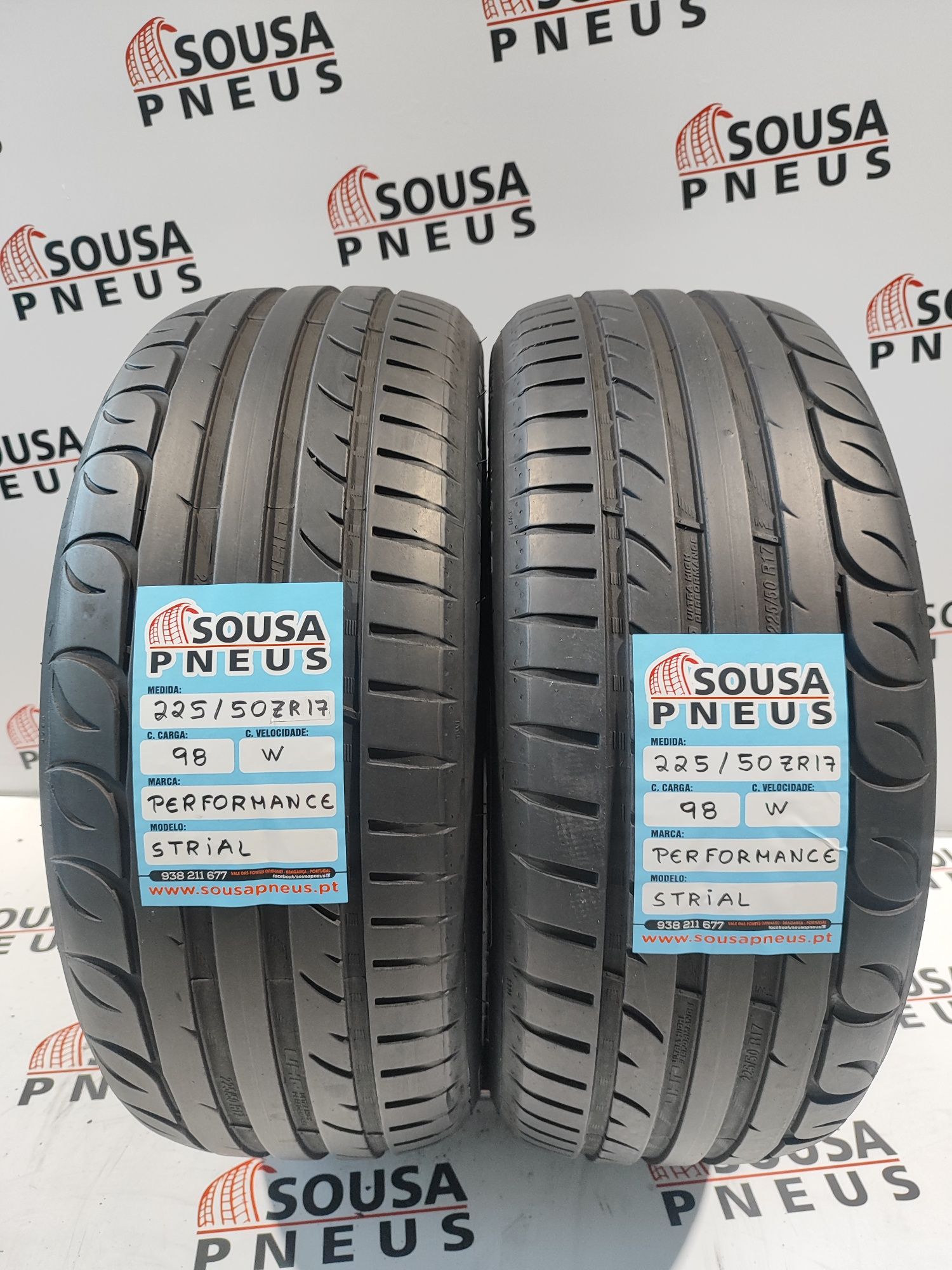 2 pneus semi novos 225-50R17 Performance- Oferta dos Portes