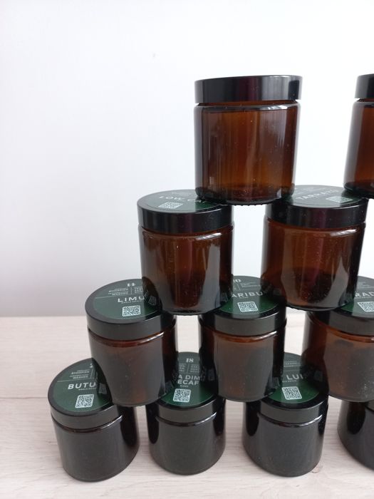 Szklane brązowe słoiczki  - 120 ml - 14 sztuk