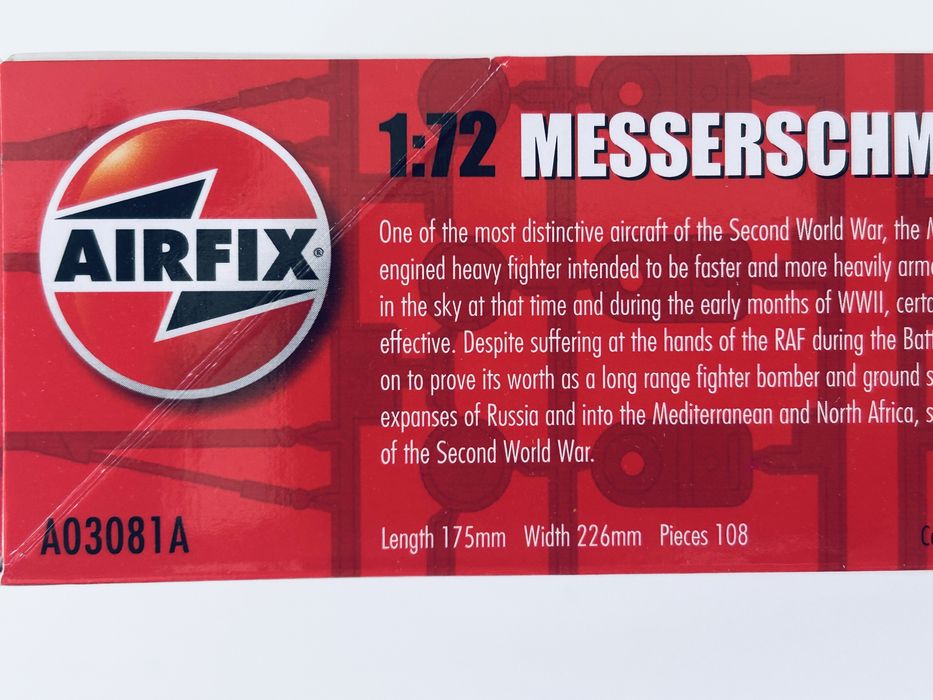 Samolot Messerschmitt Bf 110E model do sklejania Airfix 03081A