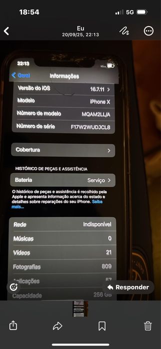 Iphone x usado ecre partido mas funciona bem