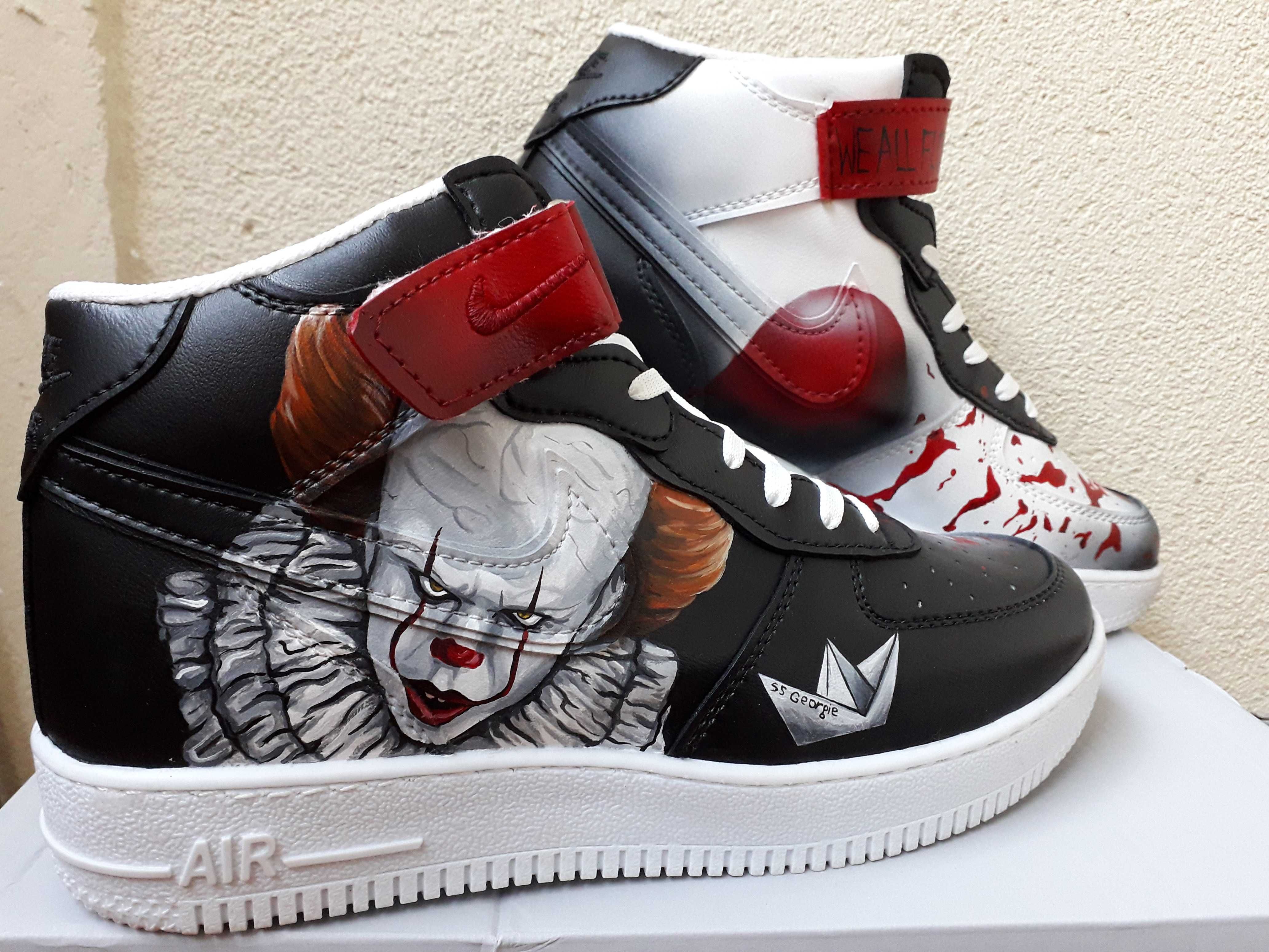 IT Nike air force 1 mid custom ręcznie malowane 45 TO stephen king
