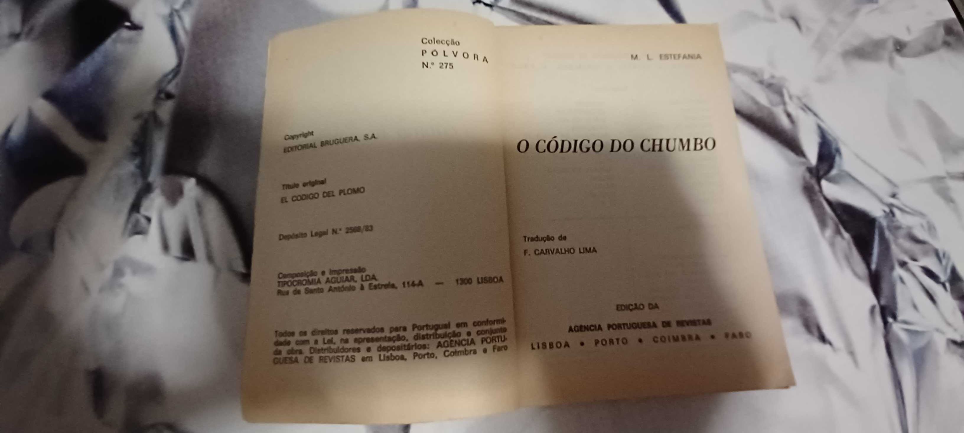 Livro _O Código do Chumbo_ de M.L. Estefânia