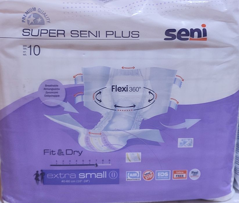 SENI SUPER PLUS Extra Small, 10 sztuk - Pieluchomajtki dla dorosłych