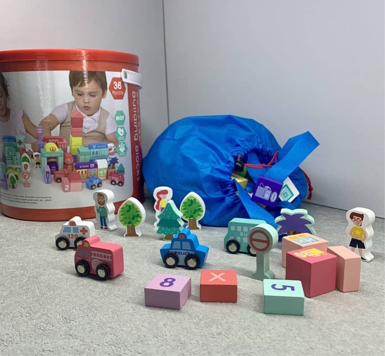 Деревʼяний конструктор з пазлом