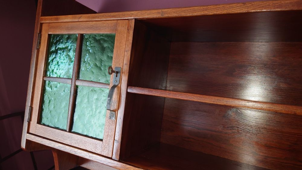 Stara witryna  półka stylowa wisząca dąb