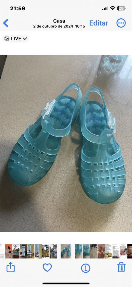 Sandalias praia plastico