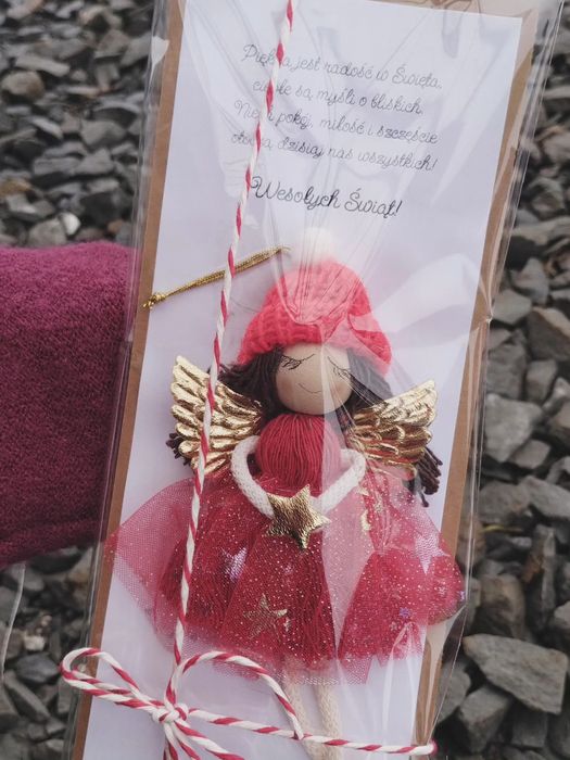 Aniołek, makrama, upominek, święta
