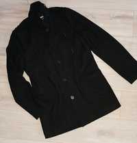 minimum M/L czarna kurtka krótki płaszczyk 50% wool czarna kurtka