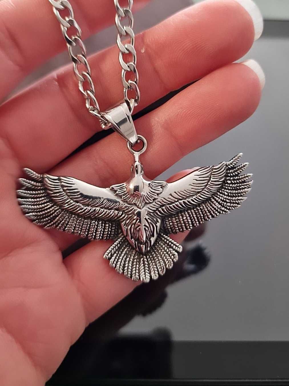 Fio colar necklace eagle águia aço inoxidável 316L