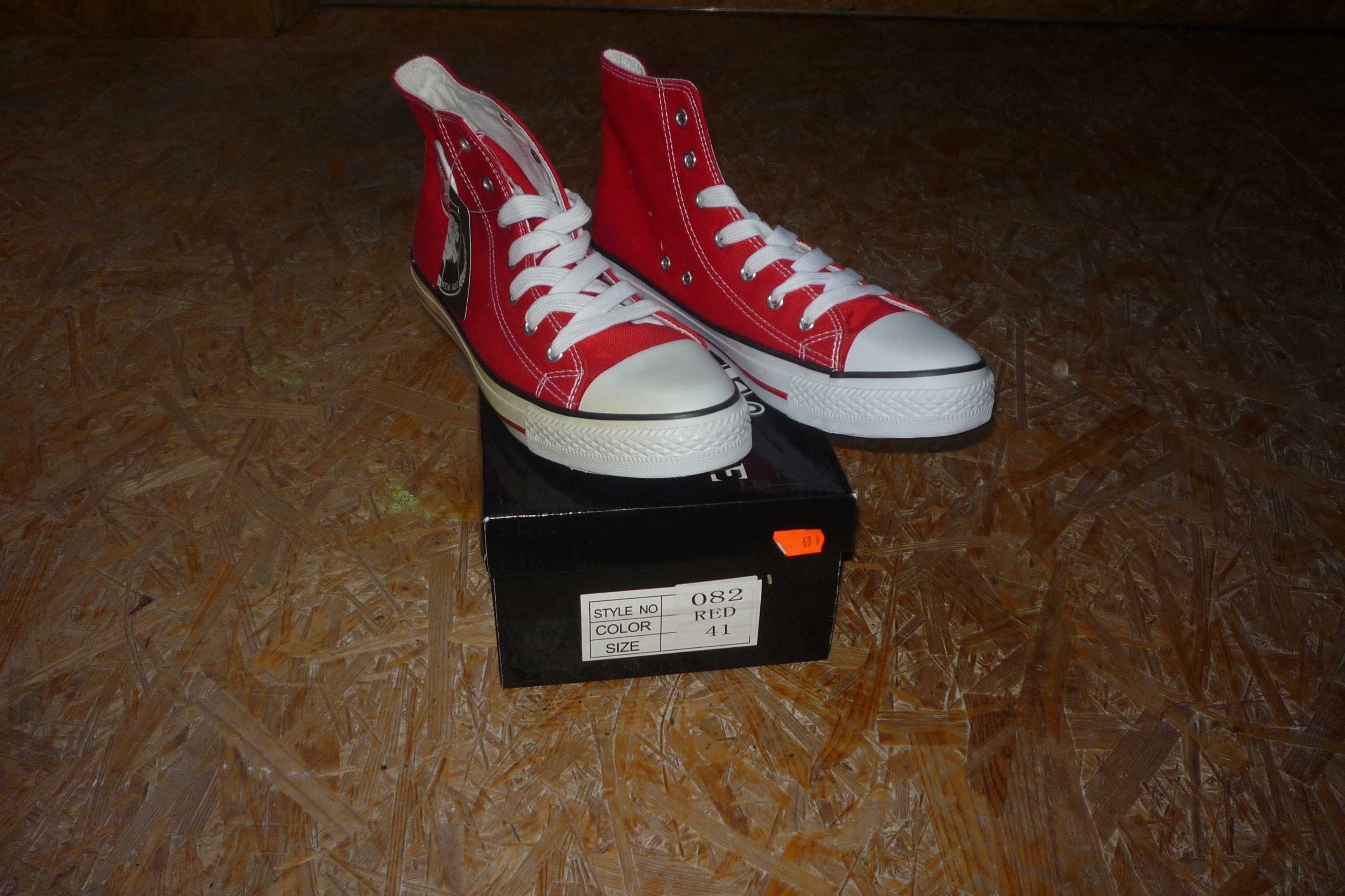 Trampki Czarne NewAge 082 Red/Czerwone r.41 powyst