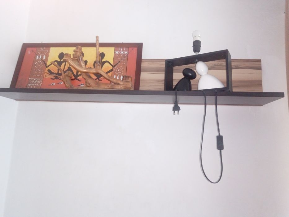 Świecznik drewniany  i metalowy