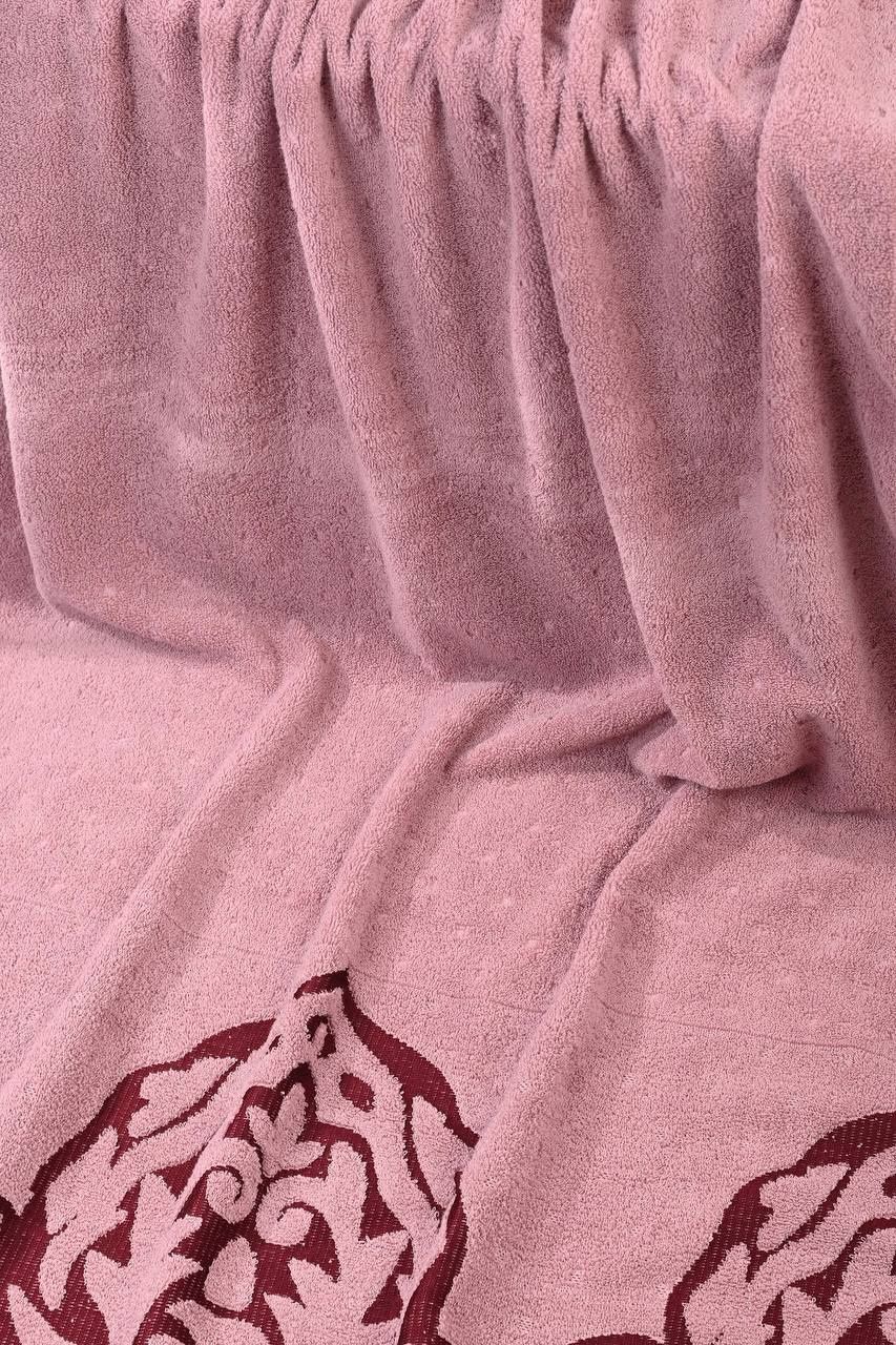 Рушник сауна, махра, рожевого кольору, 160 × 80см.
