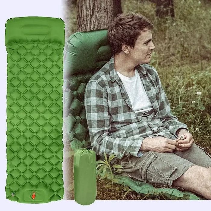 Матрас надувной 190×58×5 см со встроенным насосом и подушкой