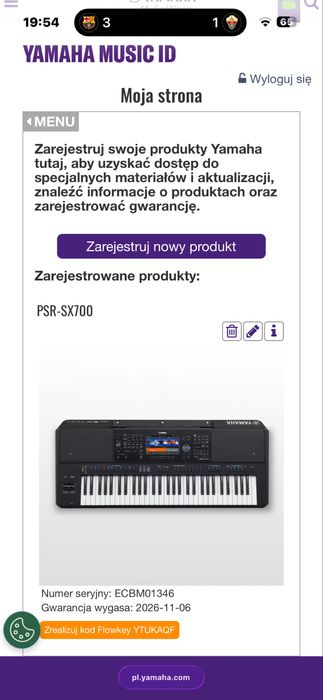 Yamaha PSR SX700 ideał na gwarancji jak nowy