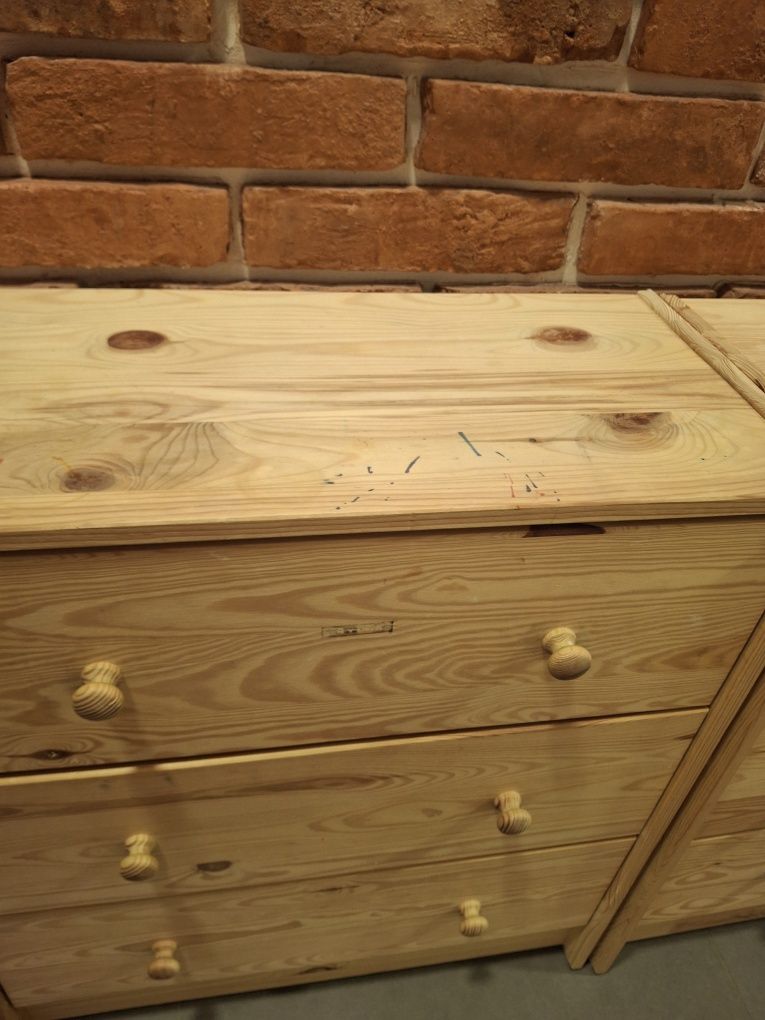Komoda z litego drewna Ikea RAST 2 szt.