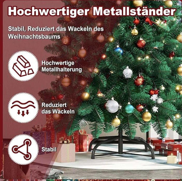 CHOINKA BOŻONARODZENIOWA Sztuczna 210 cm Premium - 350 Diod LED, Gęsta