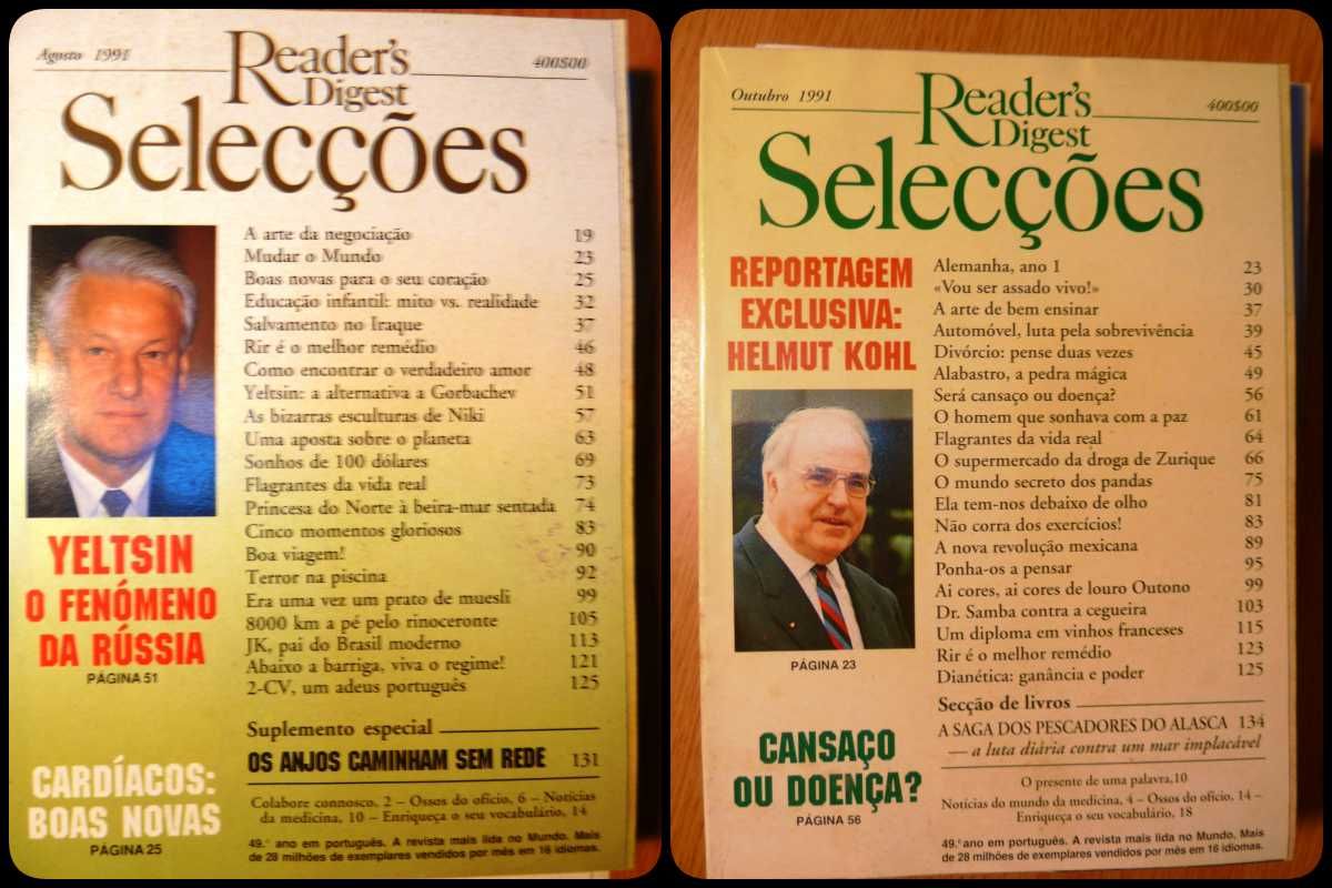 Colecçao 12 revistas Selecções do Readers Digest de 1990/91