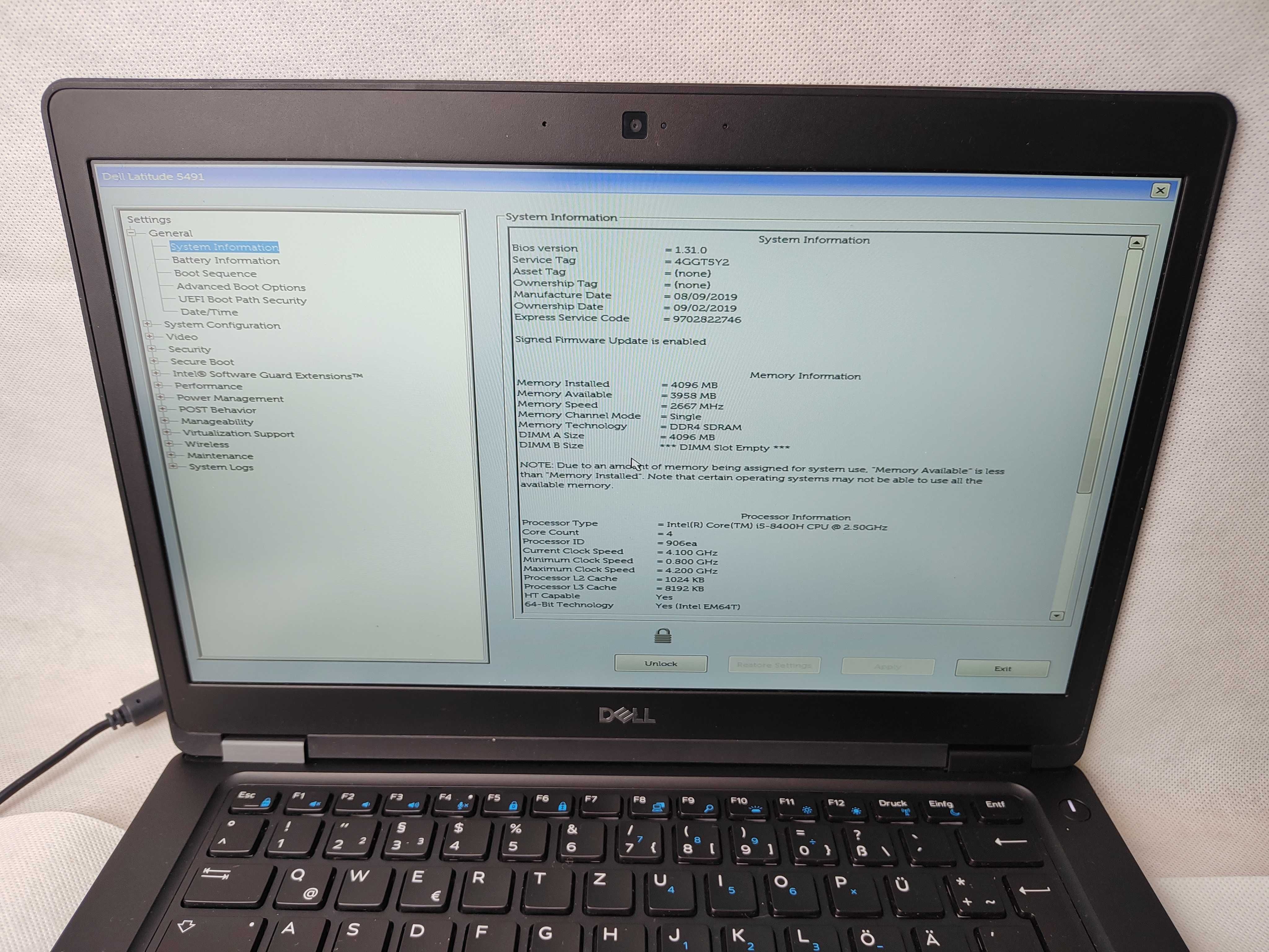 OKAZJA! | Dell Latitude 5491 (2) | i5-8400H | Hasło BIOS | Sklep FV23